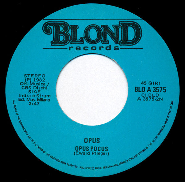 Opus : Flyin' High (7", Single)