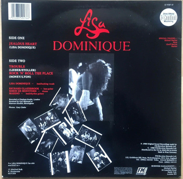 Lisa Dominique : Jealous Heart (12", Single, DMM)