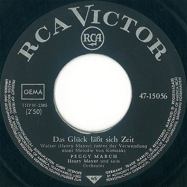 Peggy March : Das Ist Musik Für Mich / Das Glück Läßt Sich Zeit (7", Single)