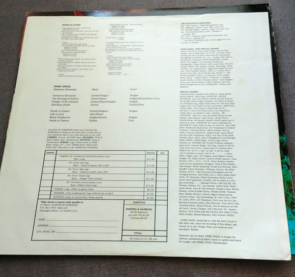 Dark Angel (3) : Darkness Descends (LP, Album)