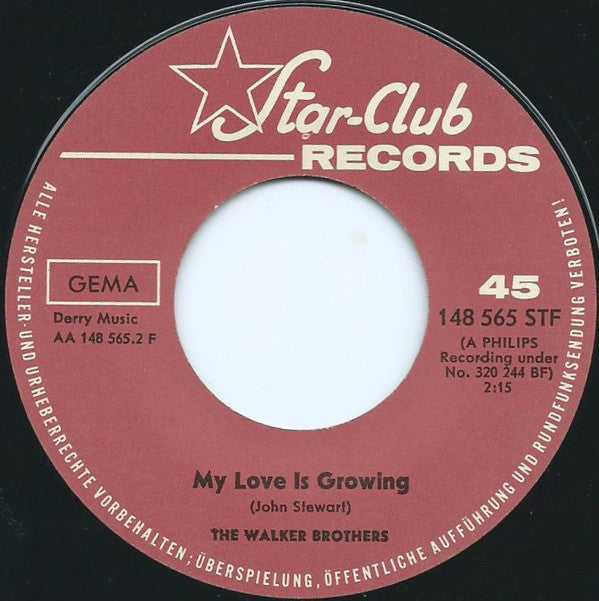 The Walker Brothers : You Don't Have To Tell Me / My Love Is Growing (7", Single)
