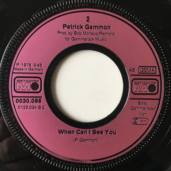 Patrick Gammon : (I Can't Get No) Satisfaction (7", Single)