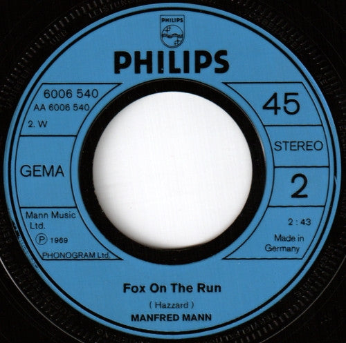 Manfred Mann : Mighty Quinn / Fox On The Run (7", Single)
