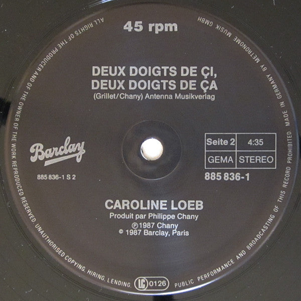 Caroline Loeb : A Quoi Tu Penses ? (12", Maxi)