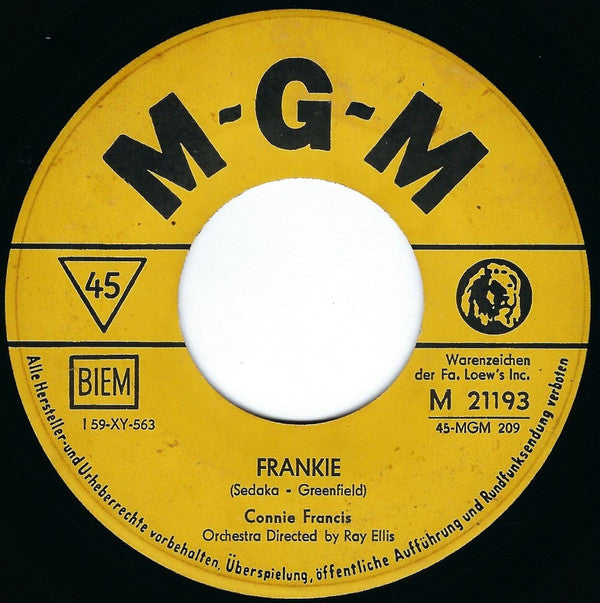 Connie Francis : Lipstick On Your Collar (7", Single)