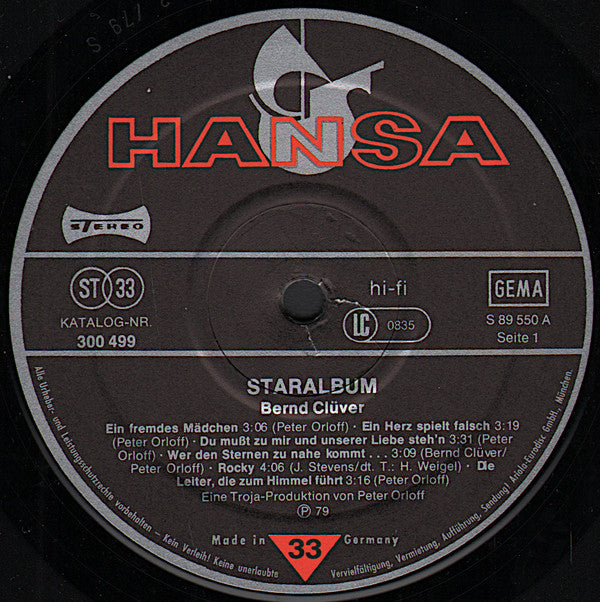 Bernd Clüver : Das Star Album (2xLP, Comp)