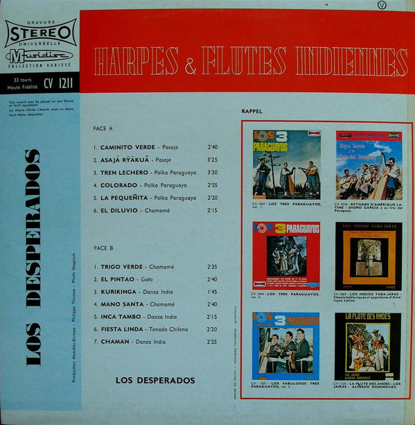 Los Desperados (2) : Harpes & Flutes Indiennes (LP, RE)