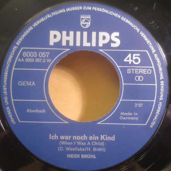 Heidi Brühl : Vagabondo / Ich War Noch Ein Kind (7", Single)