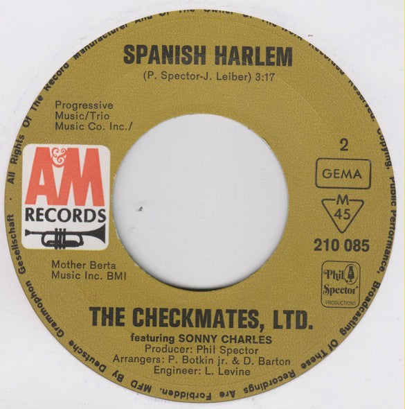 The Checkmates Ltd. Featuring Sonny Charles : Proud Mary / Spanish Harlem (7", Single, Mono)
