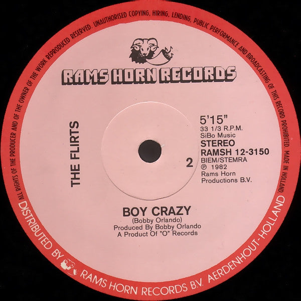 The Flirts : Jukebox (Don't Put Another Dime) / Boy Crazy (12")