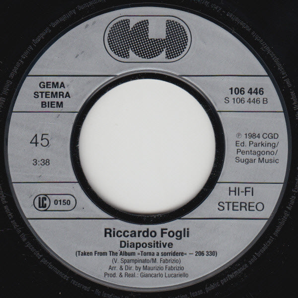 Riccardo Fogli : Torna A Sorridere (7", Single)