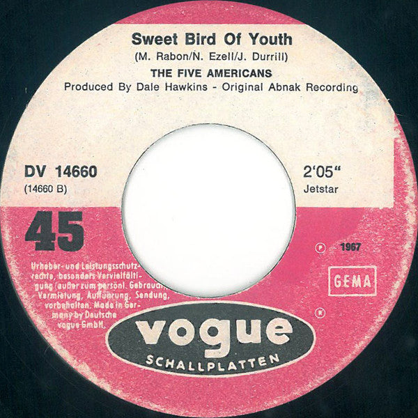 The Five Americans : Zip Code / Sweet Bird Of Youth (7", Single)