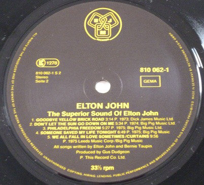Elton John : The Superior Sound Of Elton John (1970-1975) (LP, Comp)