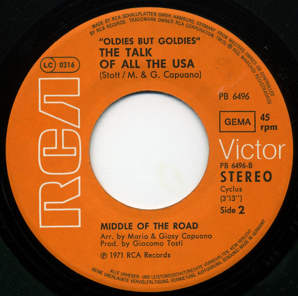 Middle Of The Road : Tweedle Dee, Tweedle Dum / The Talk Of All The USA (7", Single)
