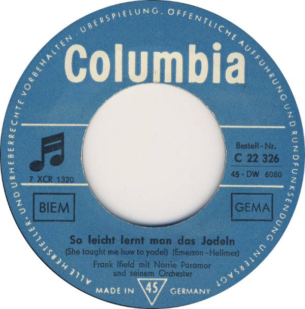 Frank Ifield : I Remember You (7", Single)