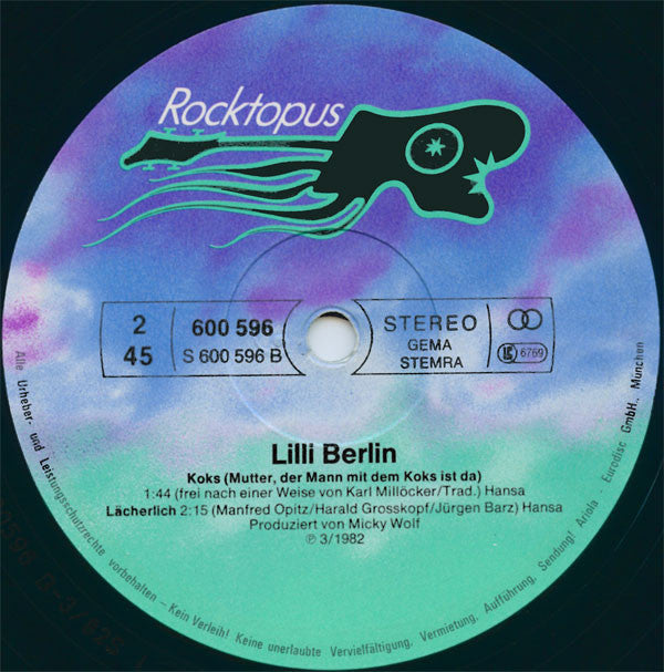 Lilli Berlin : Ostberlin - Wahnsinn (12", Maxi)