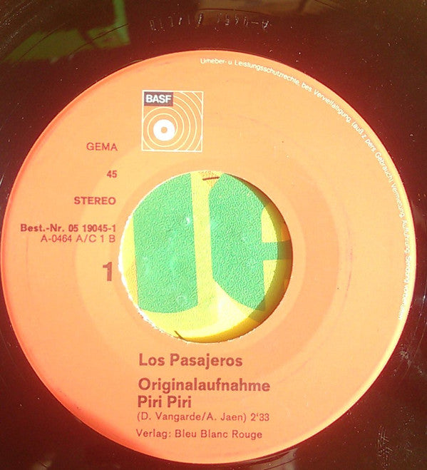 Los Pasajeros : Piri Piri (7", Single)