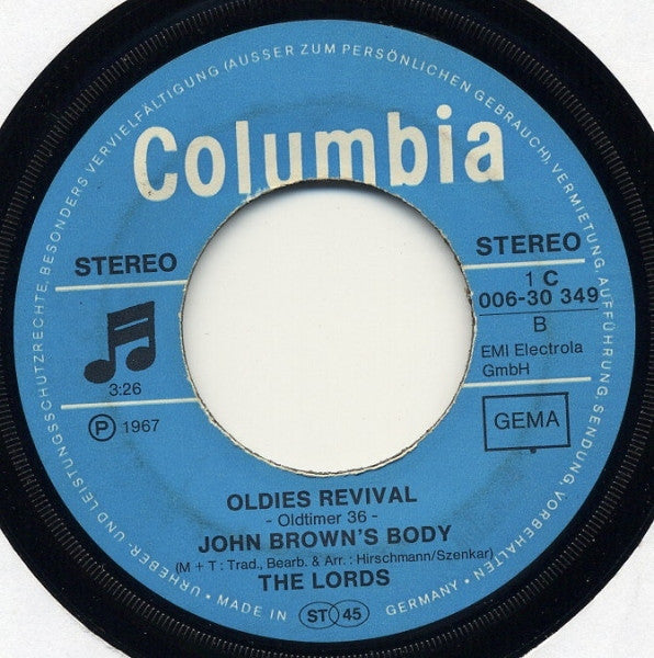 The Lords : Gloryland / John Brown's Body (7", RE)