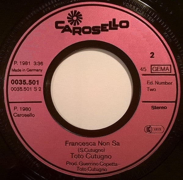 Toto Cutugno : Flash (7", Single)