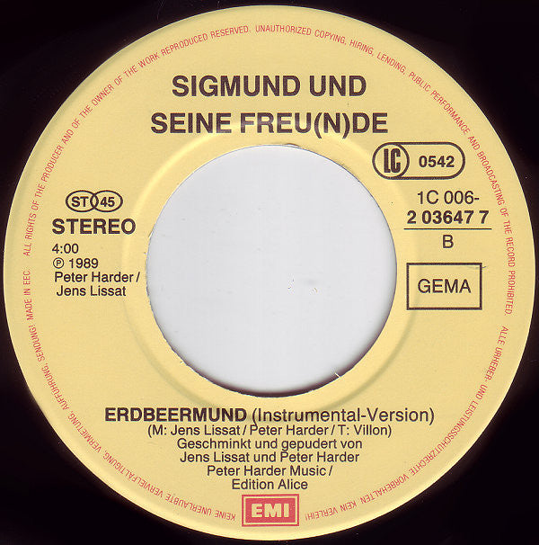 Sigmund Und Seine Freunde : Erdbeermund (Remix) (7", Single)