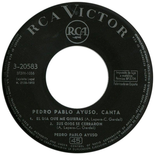 Pedro Pablo Ayuso : Canta: La Cieguita (7", EP)