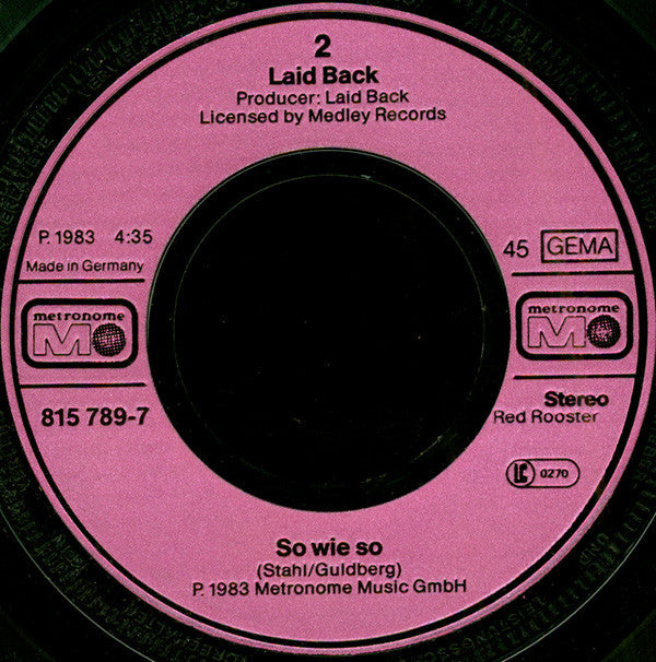 Laid Back : High Society Girl (7", Single)