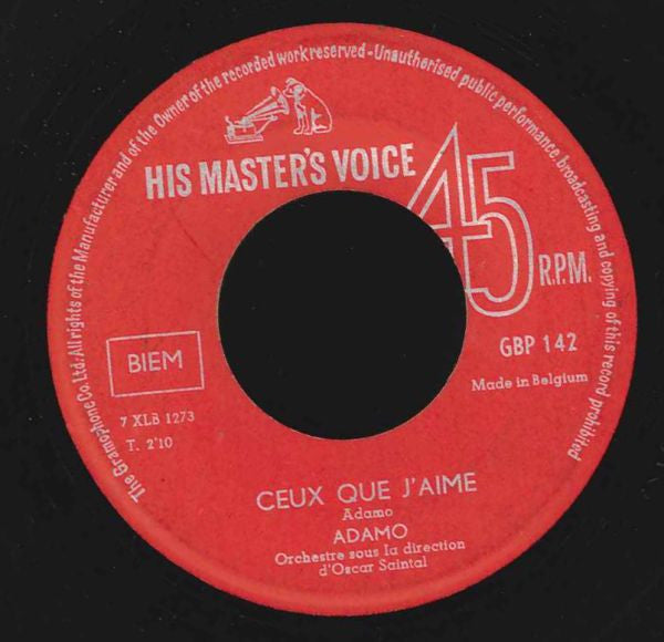 Adamo : Comme Toujours / Ceux Que J'aime (7", Single)