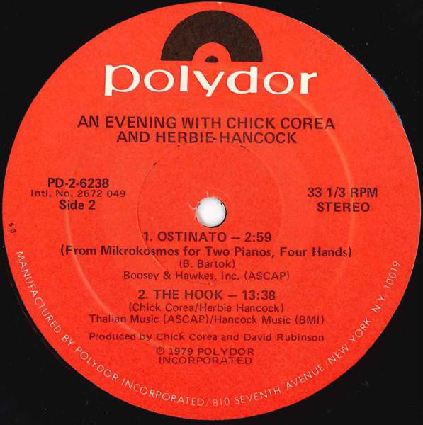 Chick Corea / Herbie Hancock : An Evening With Chick Corea And Herbie Hancock (2xLP, Album)