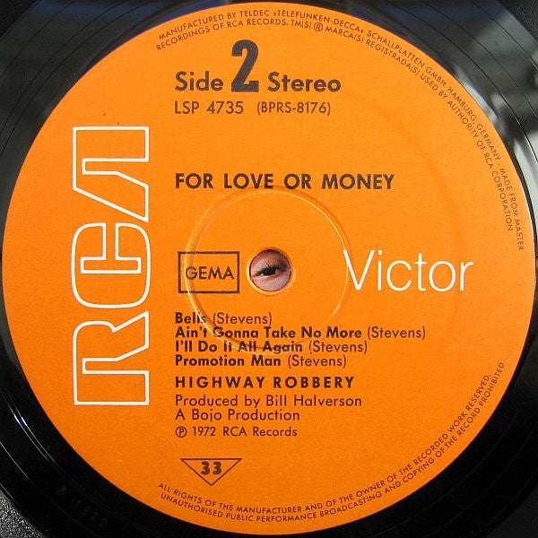 Highway Robbery : For Love Or Money (LP, Album)