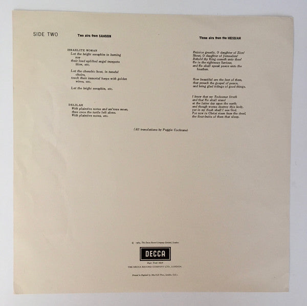 Joan Sutherland Sings Georg Friedrich Hรคndel : Joan Sutherland Sings Handel (LP, Comp)