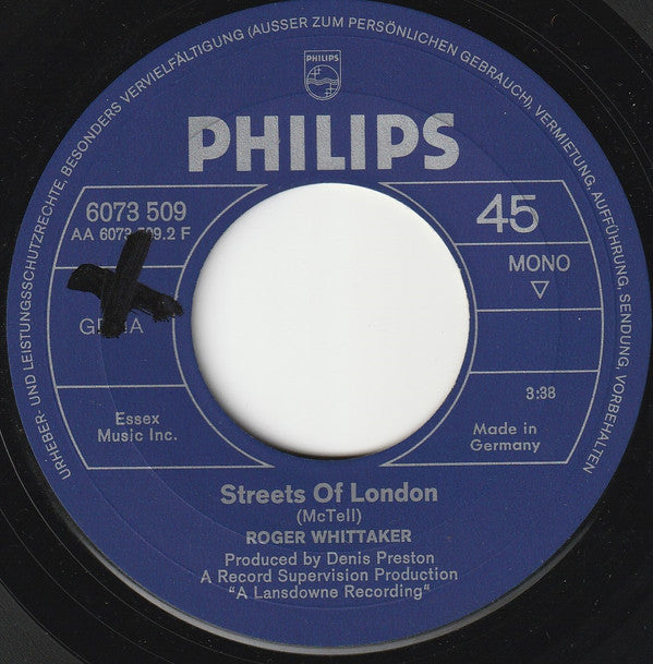 Roger Whittaker : Why / Streets Of London (7", Single)
