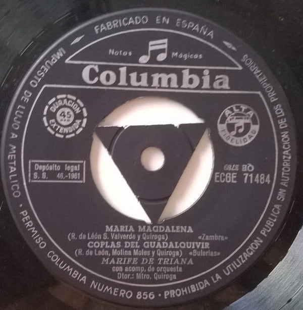 Marifé De Triana : Maria Magdalena (7", EP, Mono, Tri)