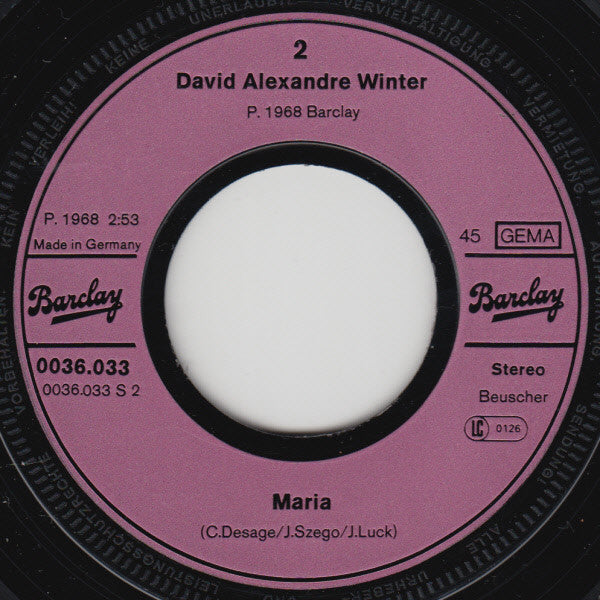 David Alexandre Winter : Oh Lady Mary (7", Single)
