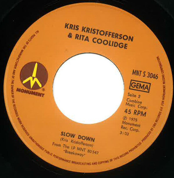 Kris Kristofferson & Rita Coolidge : Lover Please (7", Single)