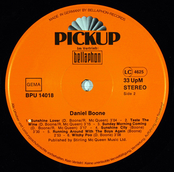 Daniel Boone : Daniel Boone (LP, Comp)