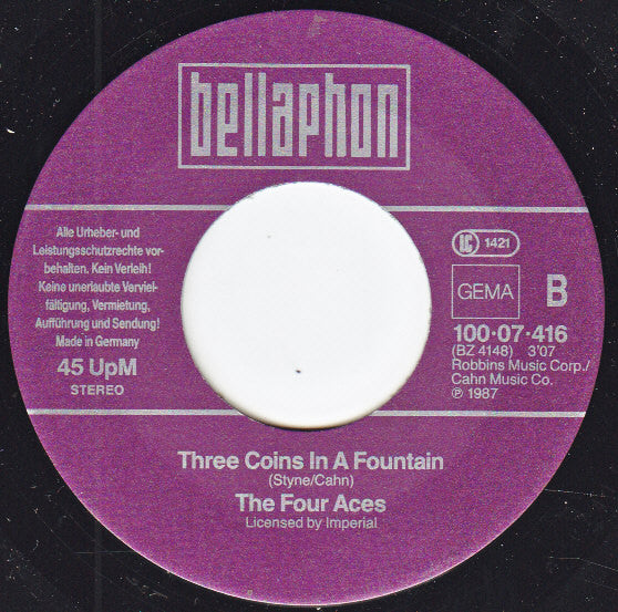 The Four Aces : Love Is A Many Splendoured Thing / Three Coins In A Fountain (7", Single)