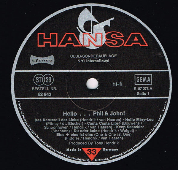 Phil & John : Hello...Phil Und John! (LP, Album, Club)