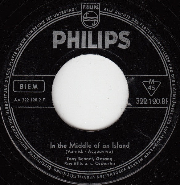 Tony Bennett : I Am / In The Middle Of An Island (7", Single)