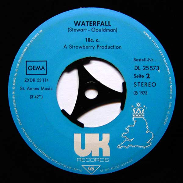 10 C.C.* : Rubber Bullets / Waterfall (7", Single)