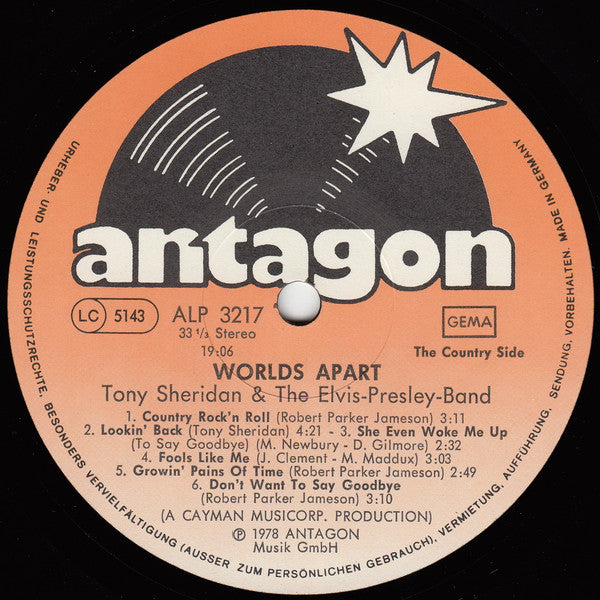 Tony Sheridan & The Elvis Presley Band : Worlds Apart (LP, Album)
