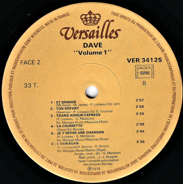 Dave (13) : Vol. 1 (LP, Comp)