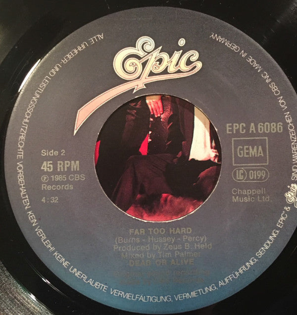 Dead Or Alive : Lover Come Back To Me (7", Single)