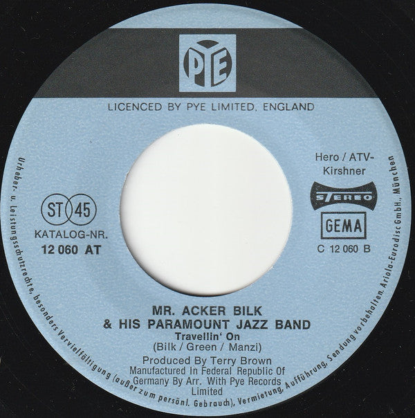 Acker Bilk And His Paramount Jazz Band : Burgundy Street (7", Single)