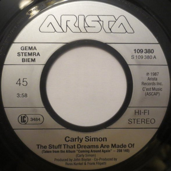 Carly Simon : The Stuff That Dreams Are Made Of (7", Single)