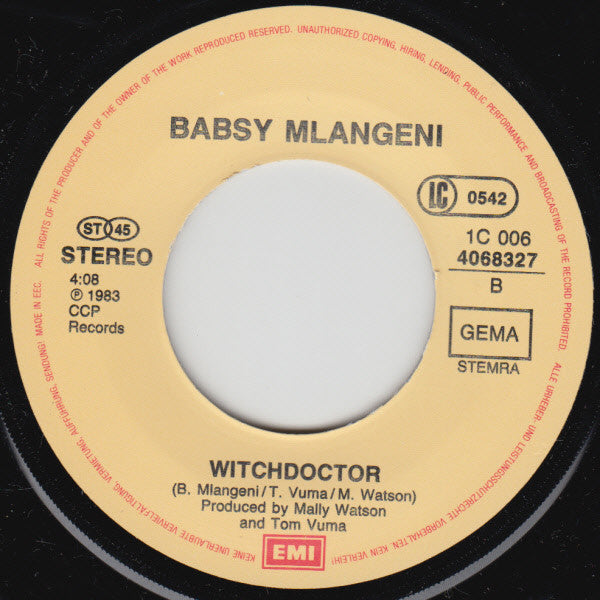 Babsy Mlangeni : Streets Of Soweto (7", Single)