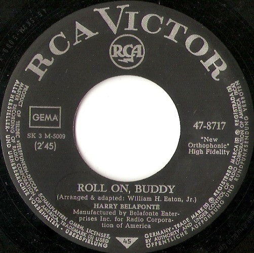 Harry Belafonte : Little Bit Of Rain / Roll On, Buddy (7")