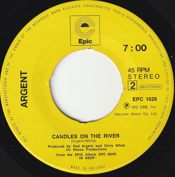 Argent : It's Only Money Part 2 (7", Single)