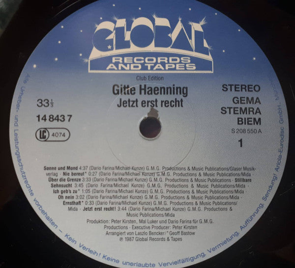 Gitte Hænning : Jetzt Erst Recht (LP, Album, Clu)