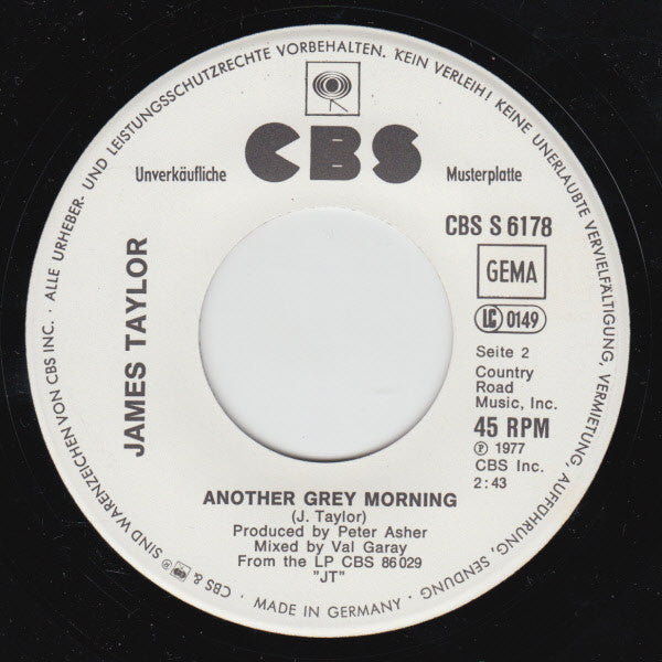 James Taylor (2) : Honey Don't Leave L.A. (7", Single, Promo)