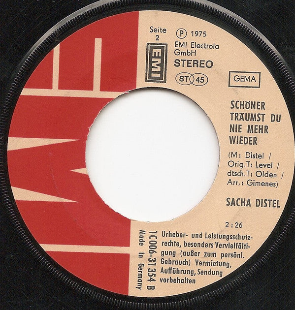 Sacha Distel : Was Man Liebt, Hält Man Fest (7", Single)